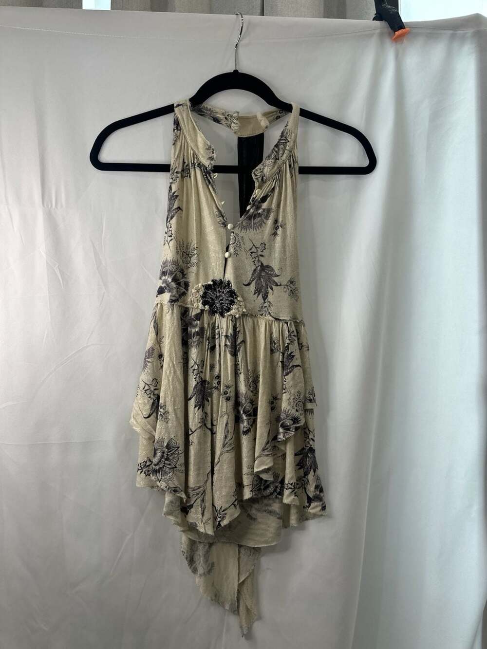 Free People Boho Floral Halter Top Kimchi Blue Style Hi-Lo Tunic